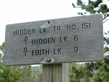 Hidden Lake Sign