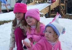 The three Nesbitt sisters in the snow